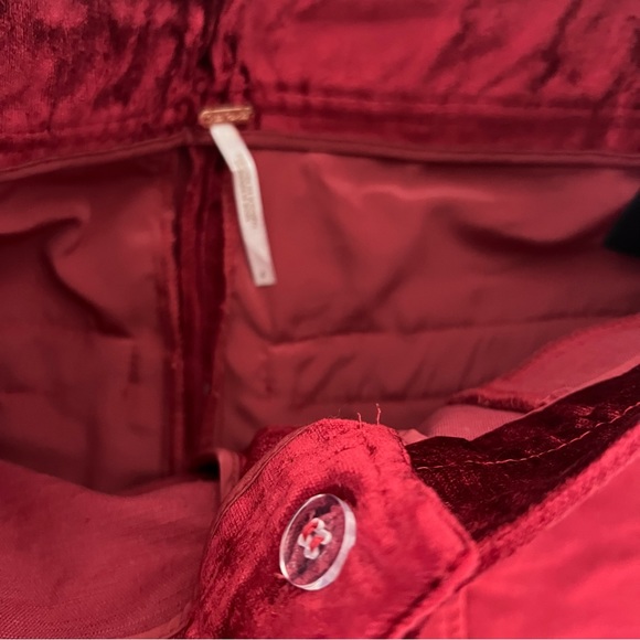 Free People Walk With You Velvet Trousers In Cherry Juice Color- New With Tag - Picture 7 of 13